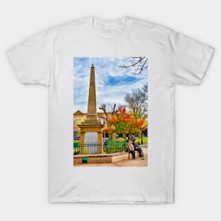 Santa Fe Obelisk a Pigeon and an Accordian Player T-Shirt